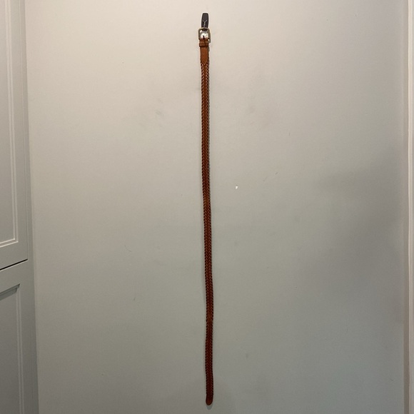 Banana Republic Braided Leather Belt, Brown Cognac, Brass Buckle size large - Picture 6 of 13